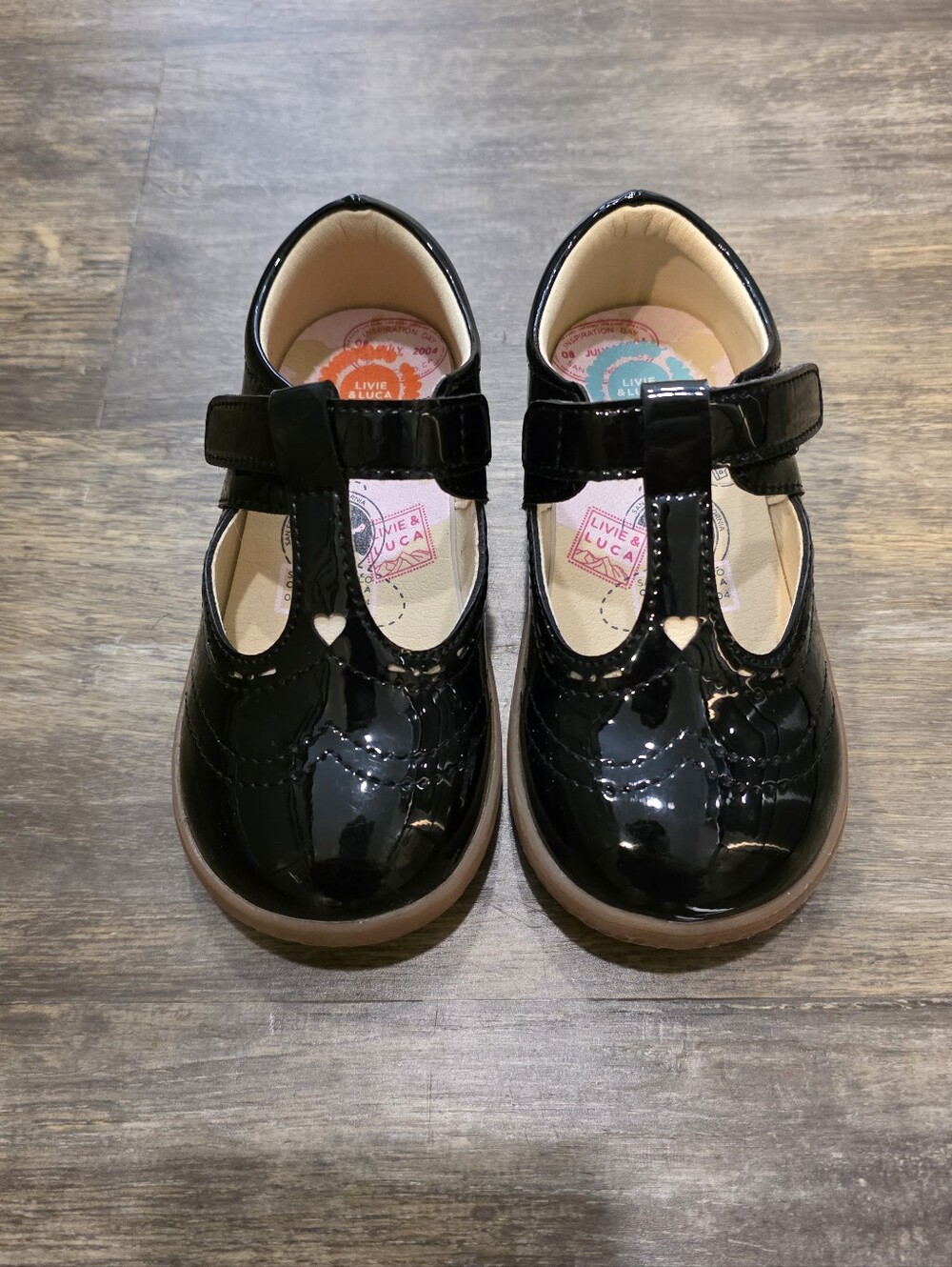 Girls Black Patent T-Strap Mary Jane Shoes Livie & Luca 8 Toddler